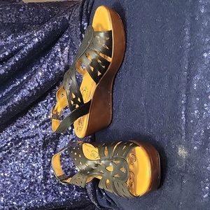 Black and Brown Platform Sandals